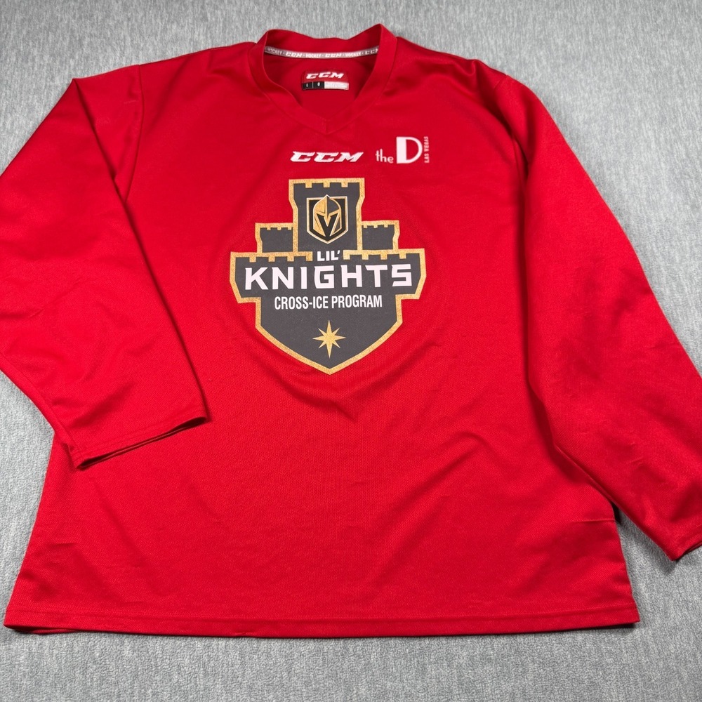 CCM Jerseys Men L Red Lil Knights Cross Ice Program Vegas Golden Knights Hockey
